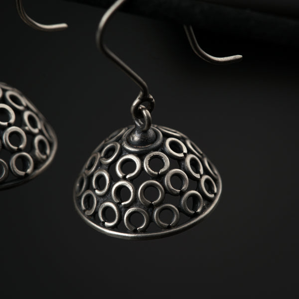 Silver Oxidized Jhumki