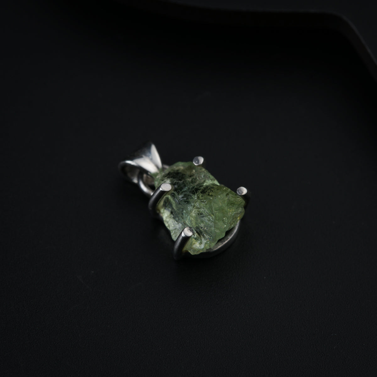 Silver Pendant with Green Tourmaline Stone