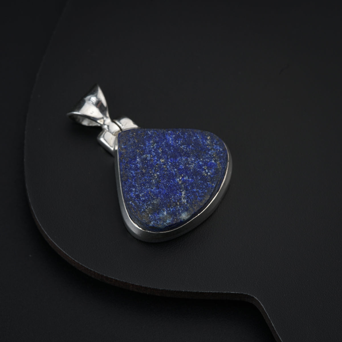 Silver Pendant with Lapis Lazuli Druzy Stone