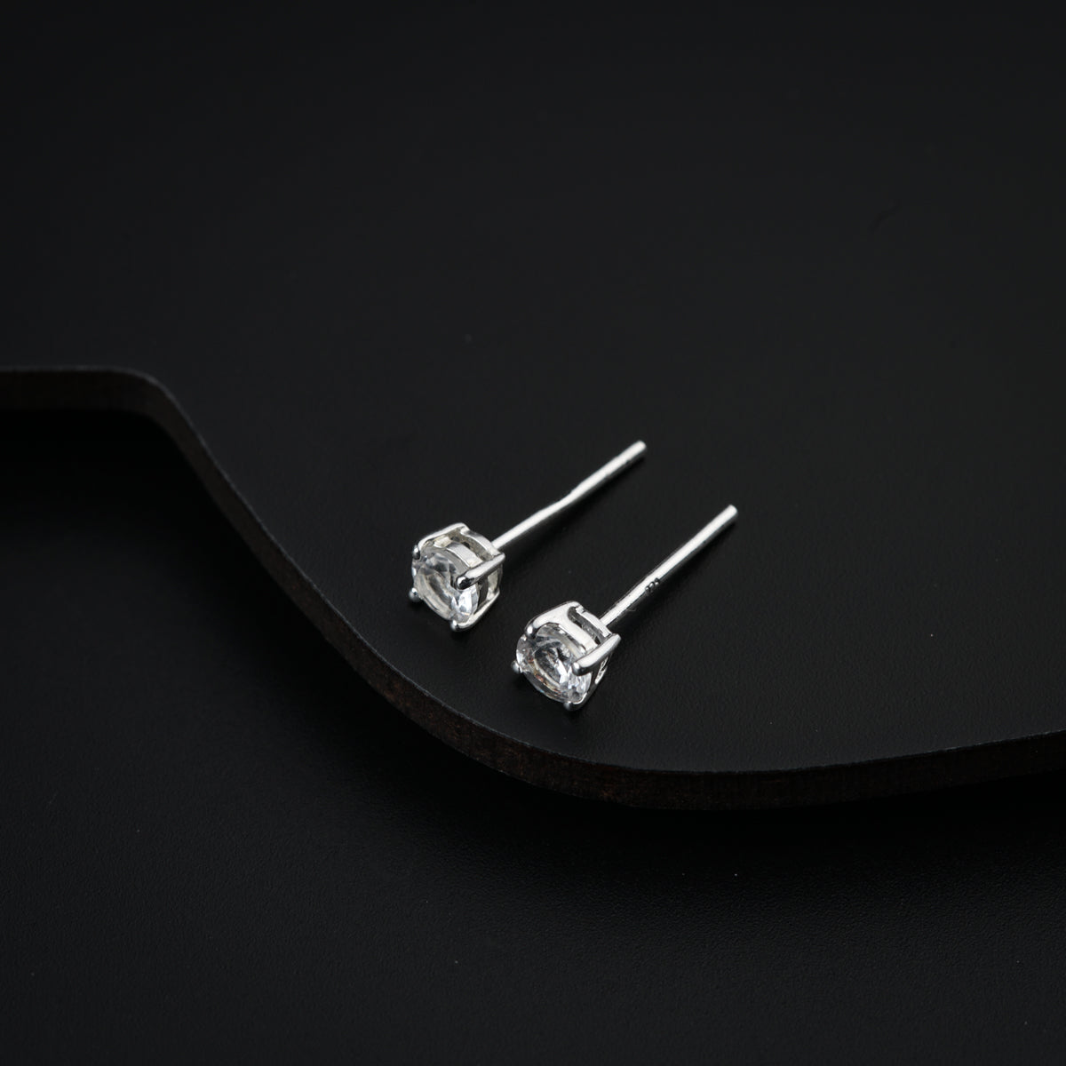 Silver Studs with CZ Stone