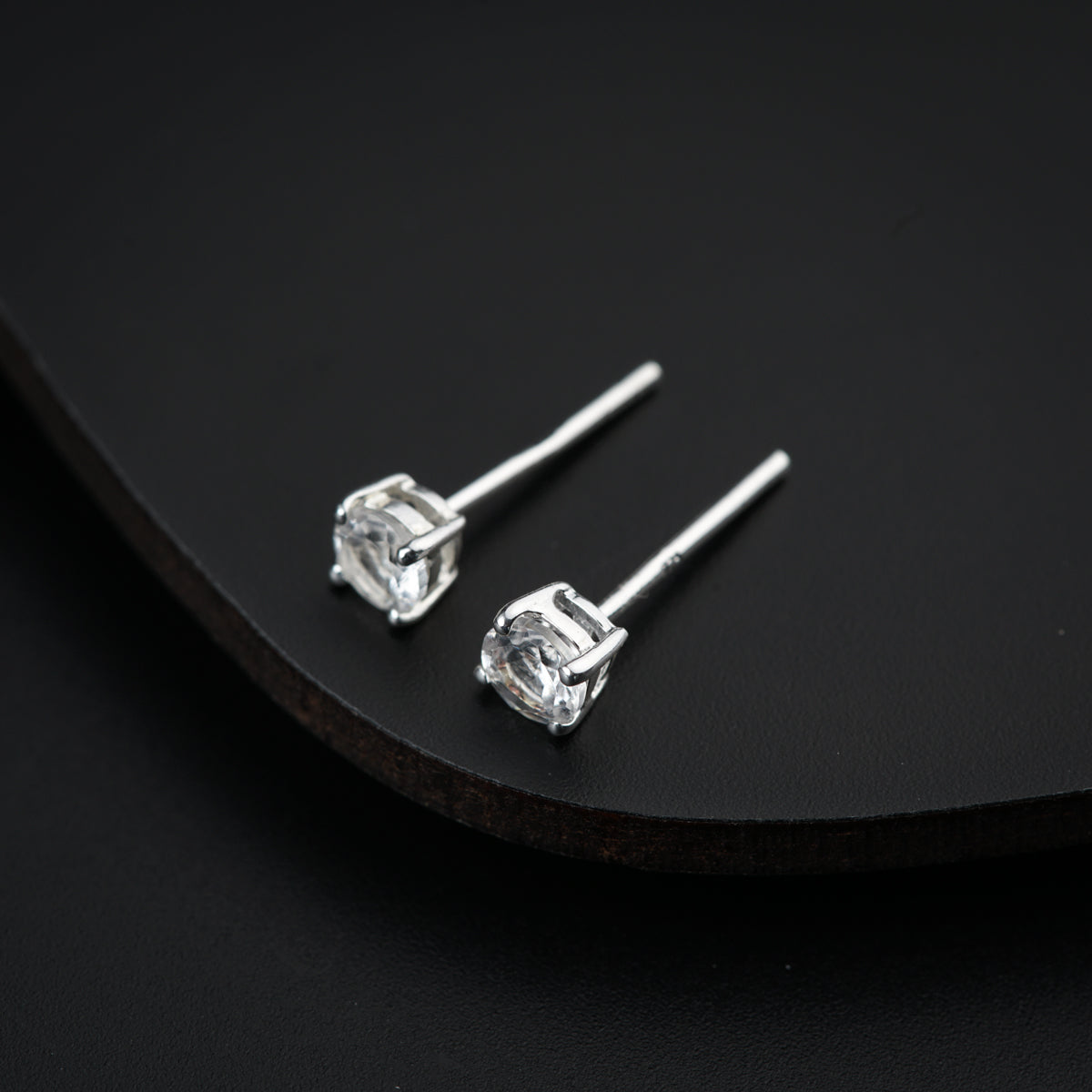 Silver Studs with CZ Stone