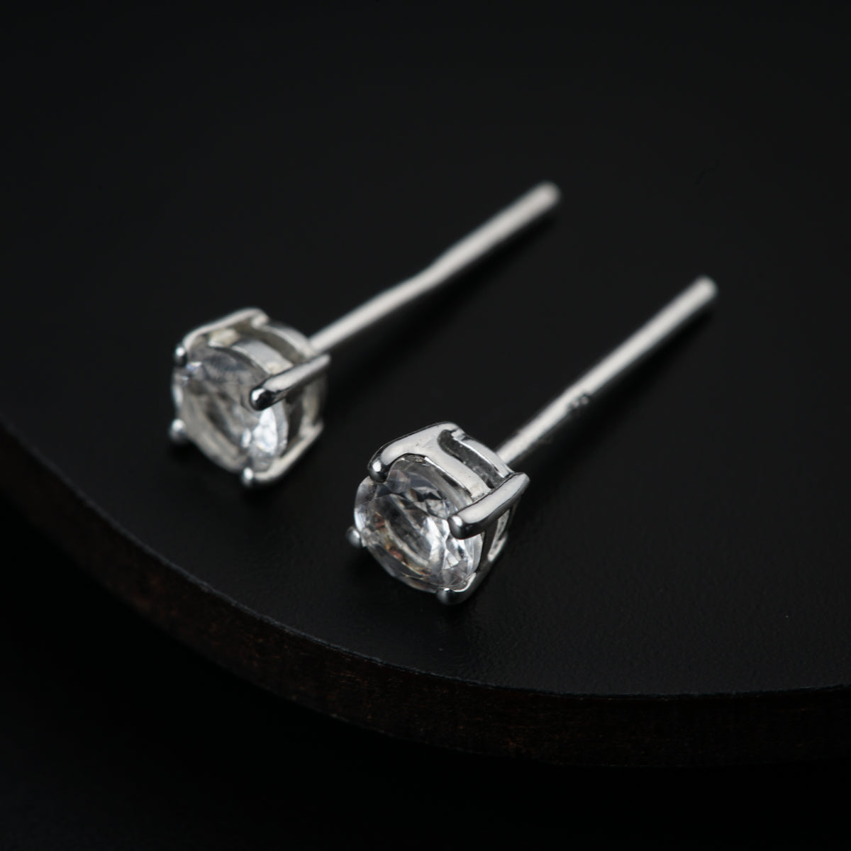 Silver Studs with CZ Stone