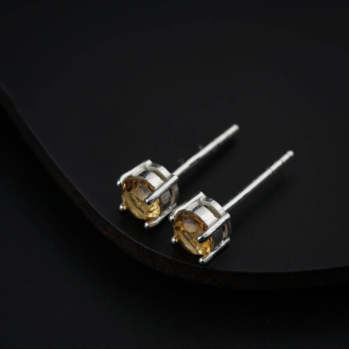 Citrine Silver Studs