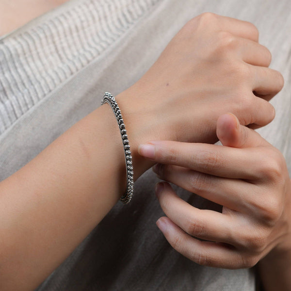Oxidised Silver Filigree Bangle