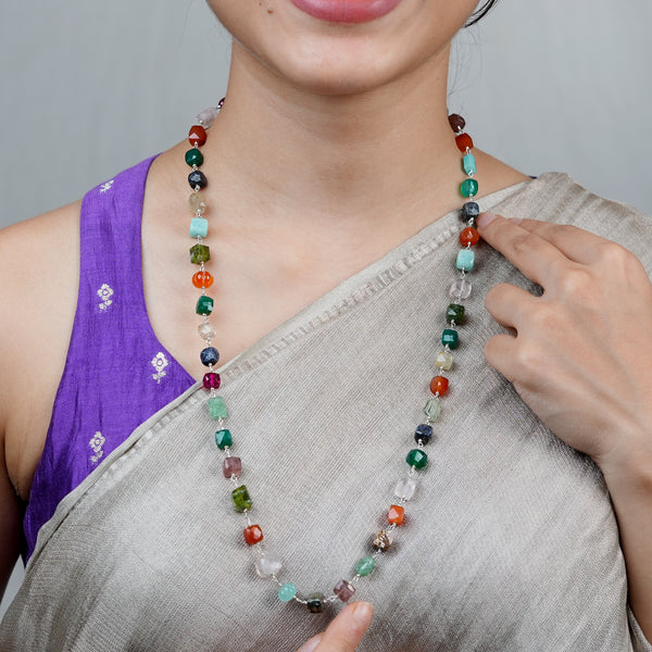 Multicolour Stone Ganthan Necklace – 26 Inches