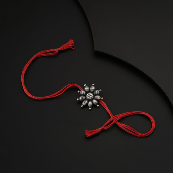 Handcrafted Silver Rakhi/Pendant: Big Flower