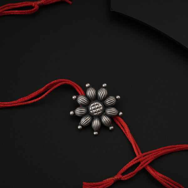 Handcrafted Silver Rakhi/Pendant: Big Flower