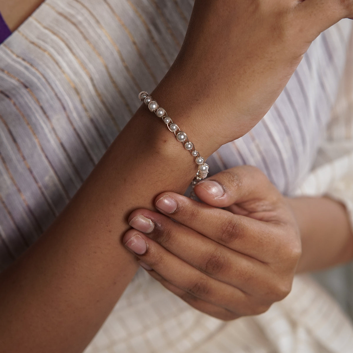 Pearl Wire Wrapped Bracelet