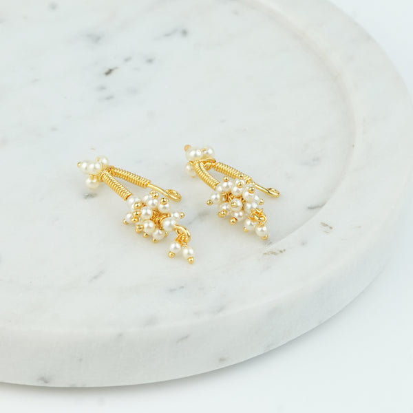 22K Gold Plated Fashion Pearl Bugadi