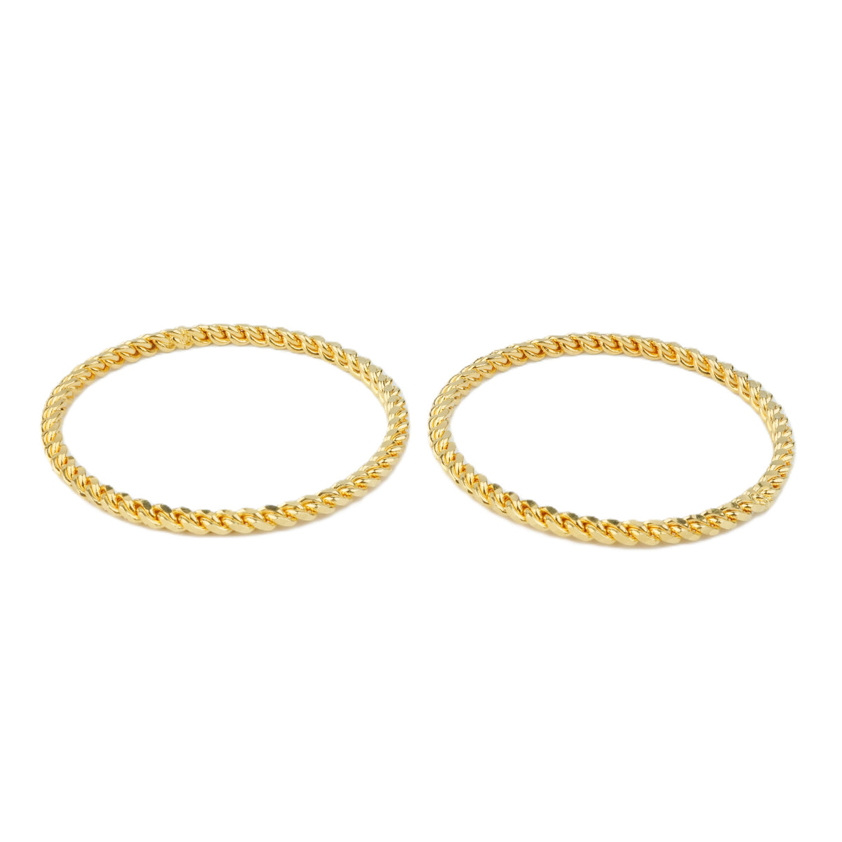 22K Gold Plated Fashion Twisted Bangle (Pair)