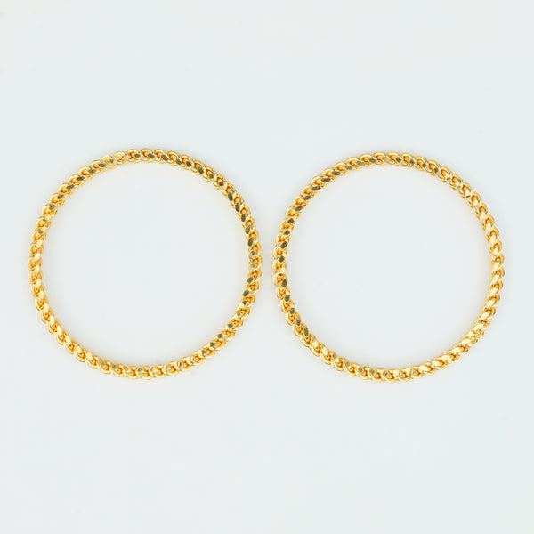 22K Gold Plated Fashion Twisted Bangle (Pair)