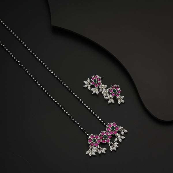 Bageecha pink kudi mangalsutra set