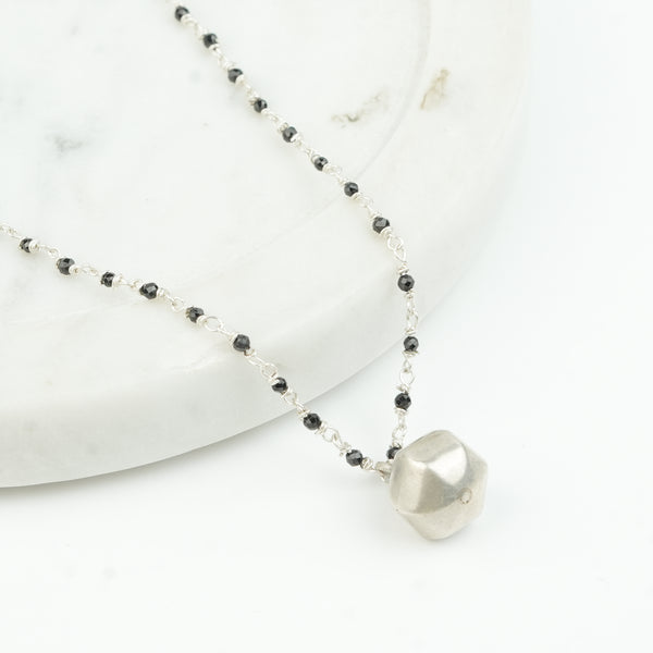 Black Spinel Statement Necklace (Project Handmade)