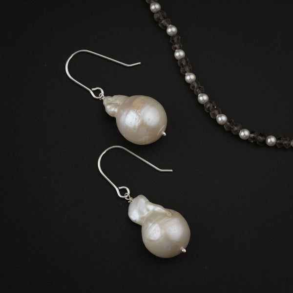 Handmade Smokey Quartz and Pearls Set