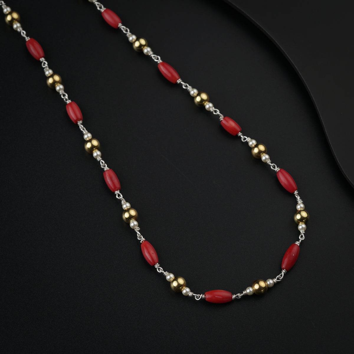 Coral Gold Plated Silver Chain (20 Inches)