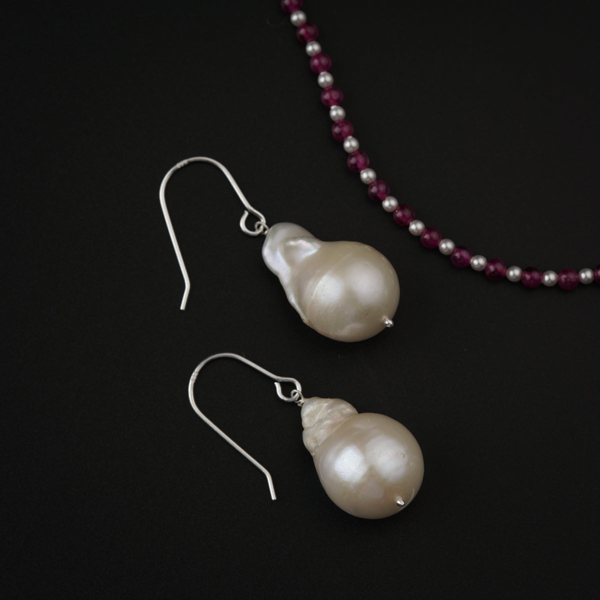 Handmade Ruby and Pearls Set