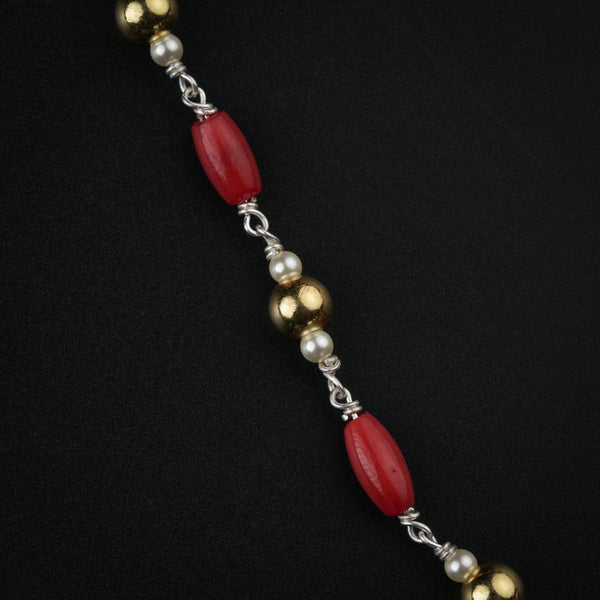 Coral Gold Plated Silver Chain (20 Inches)