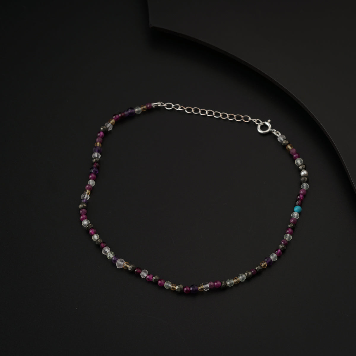 Multicolor Semi Precious Stones Anklet