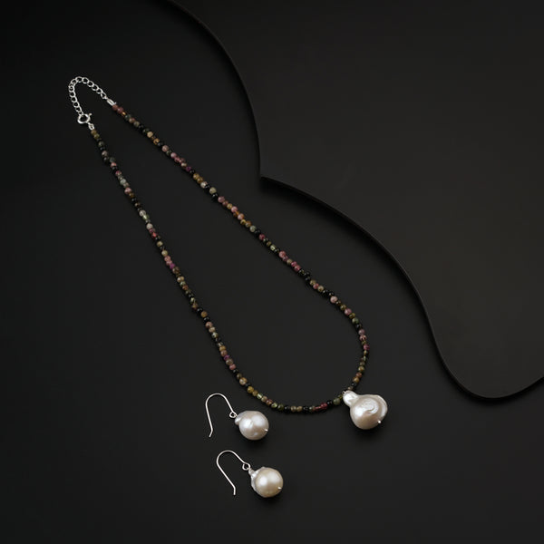Handmade Tourmaline and Pearls Set