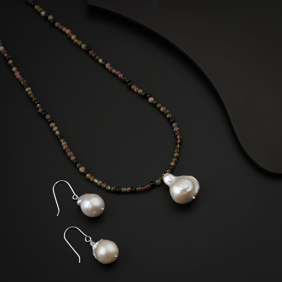 Handmade Tourmaline and Pearls Set