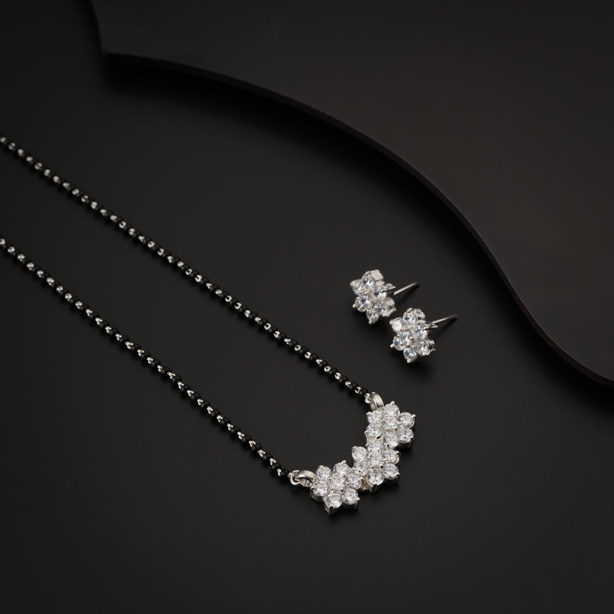 CZ Flower Mangalsutra Set Big