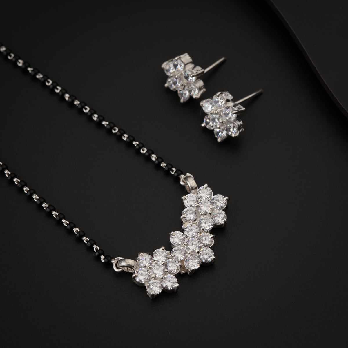 CZ Flower Mangalsutra Set Big