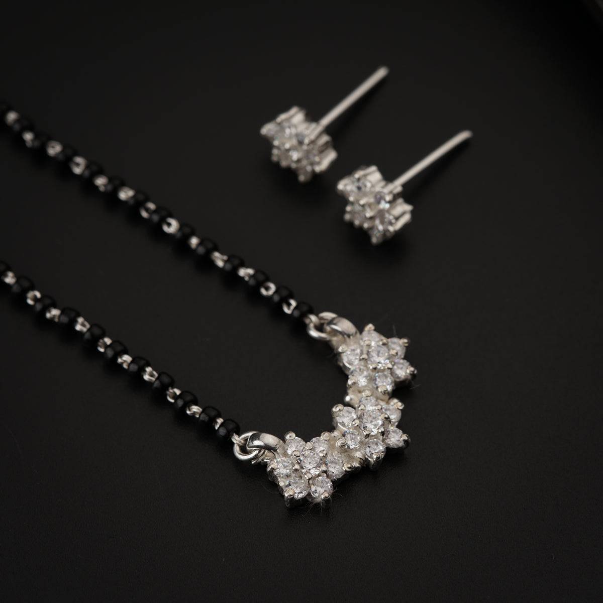 CZ Flower Mangalsutra Set Small