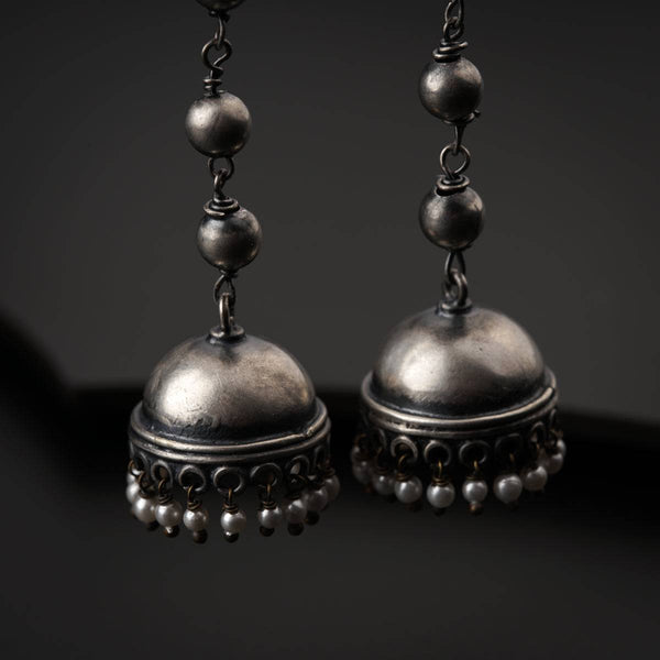 Silver Bead Jhumki Big