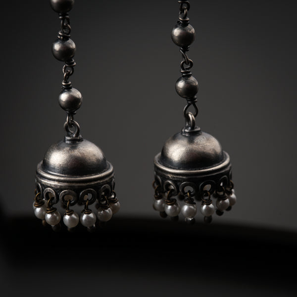 Silver Bead Jhumki Small