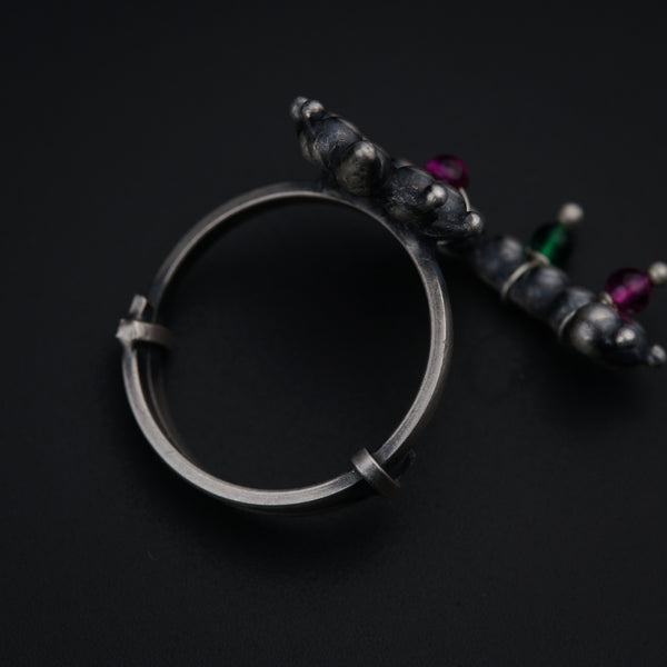 a close up of a ring on a table