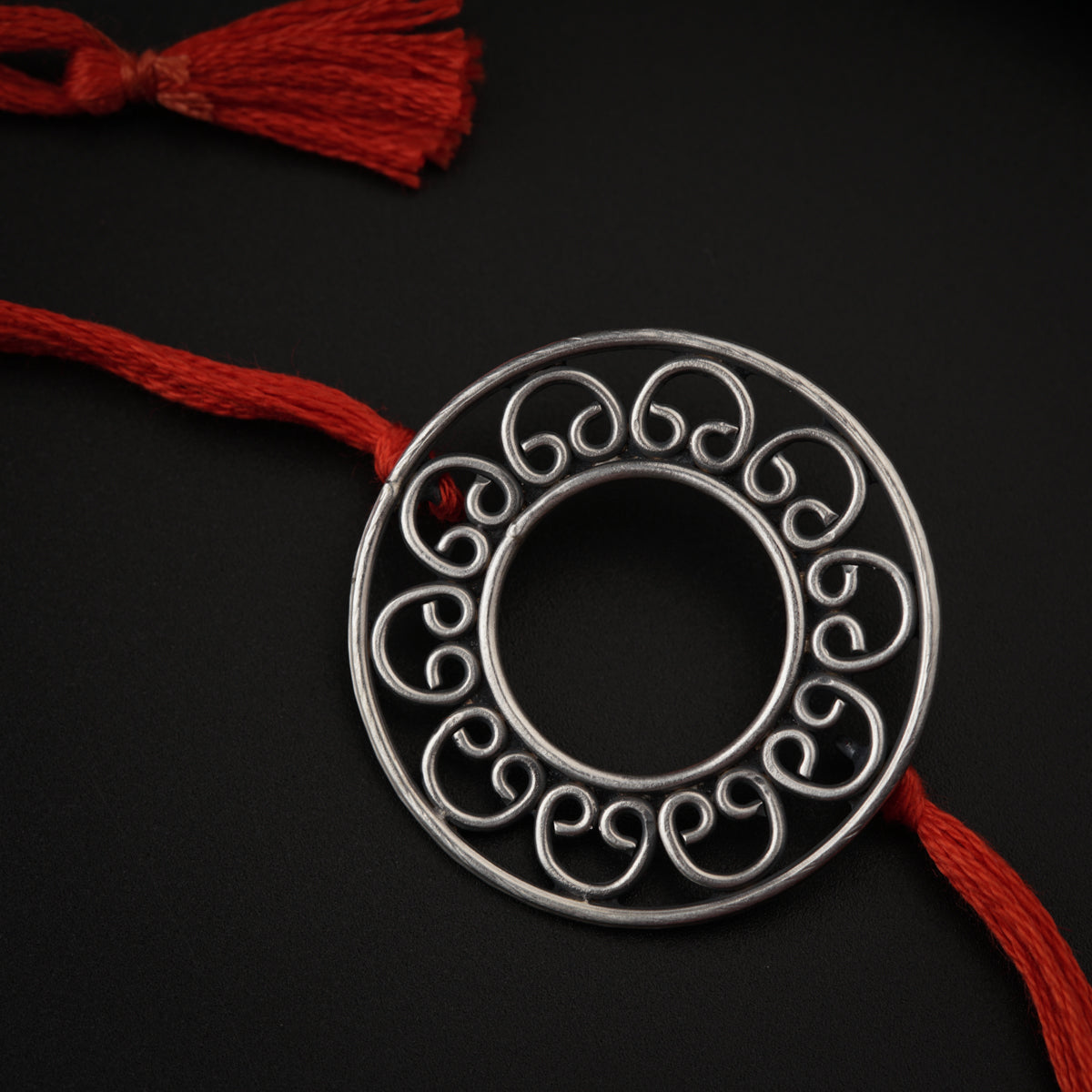 Silver Round Rakhi/Pendant