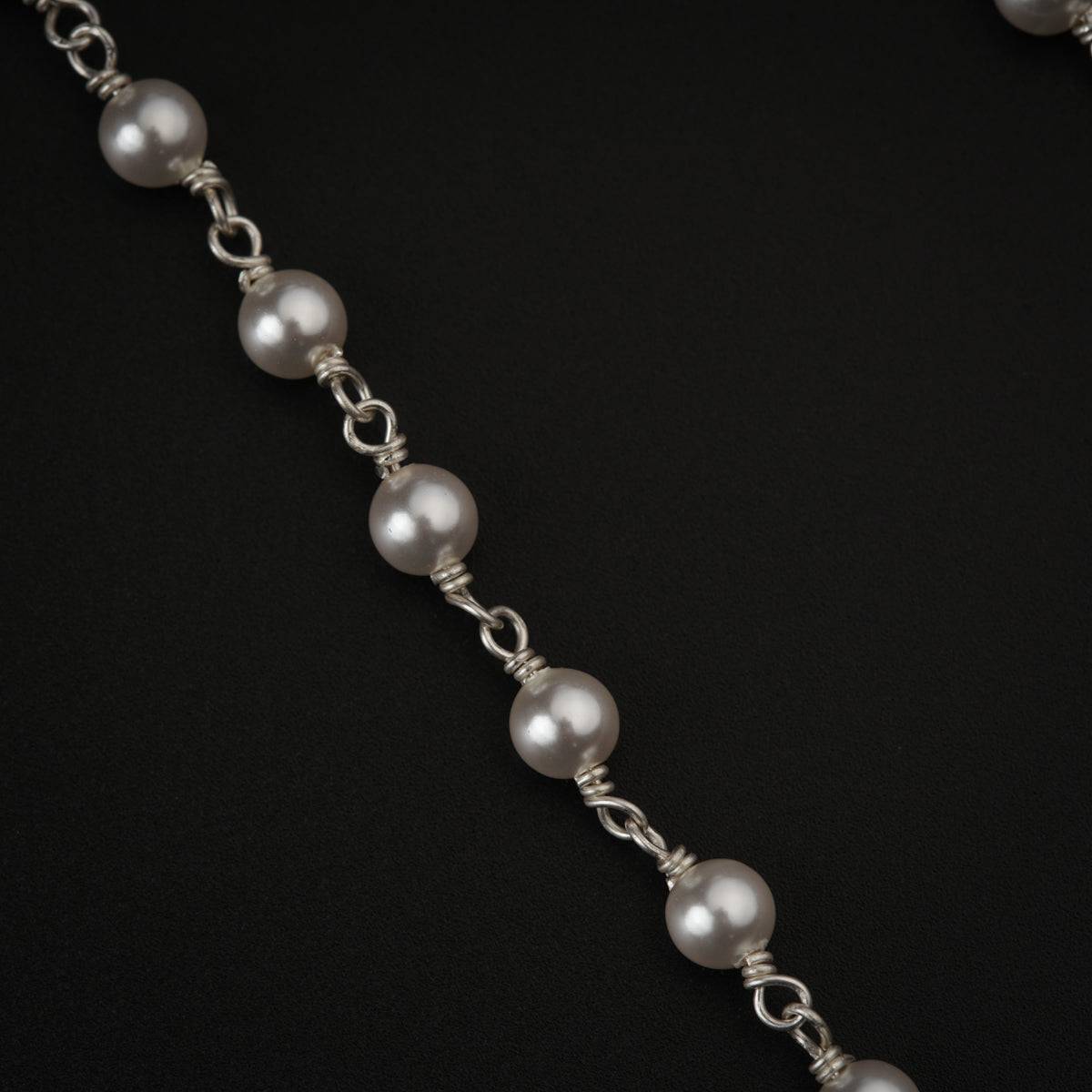 Silver Necklace with Pearls