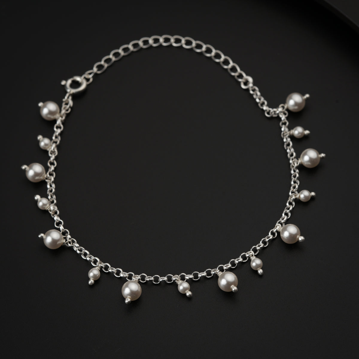 Silver Chain with Pearls Bracelet