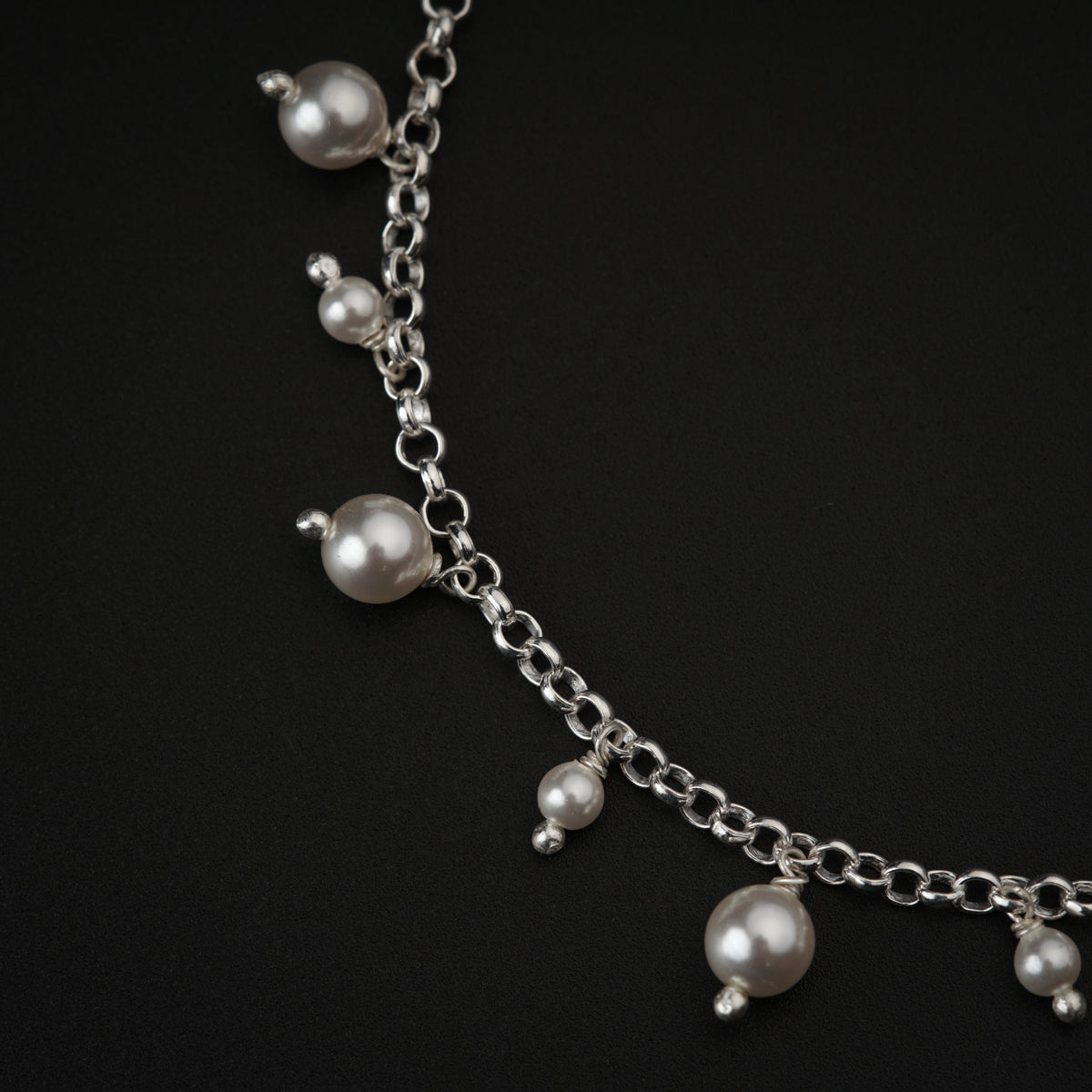 Silver Chain with Pearls Bracelet