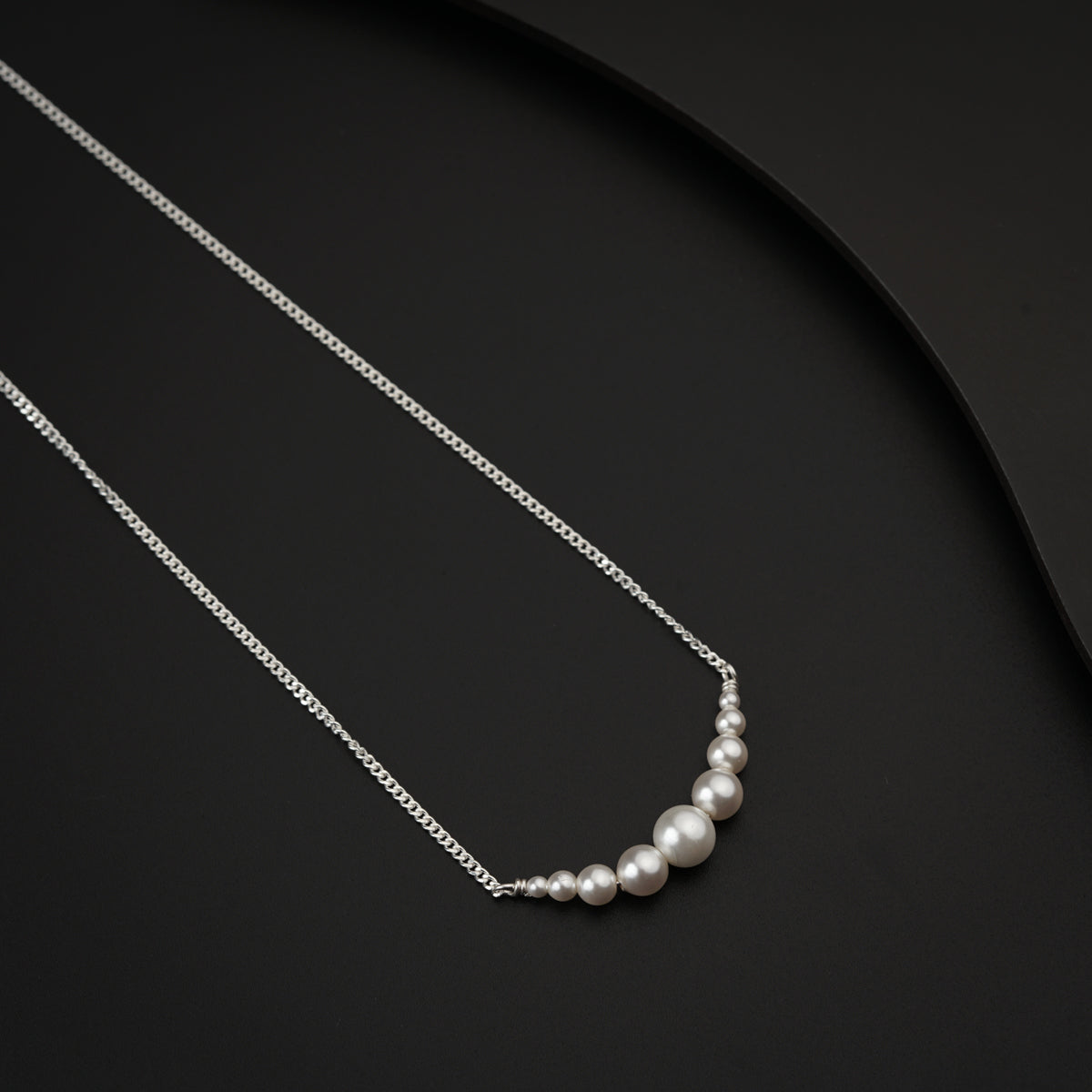 Dainty Pearls Silver Necklace