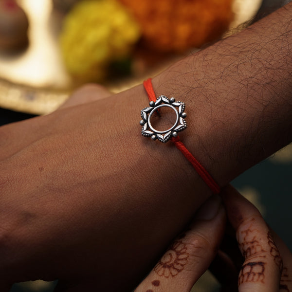 Handcrafted Silver Rakhi/Pendant