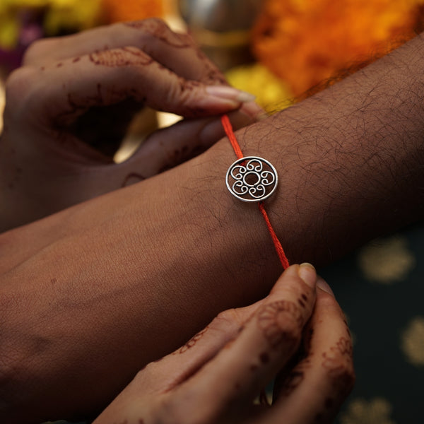 Silver Round Rakhi/Pendant