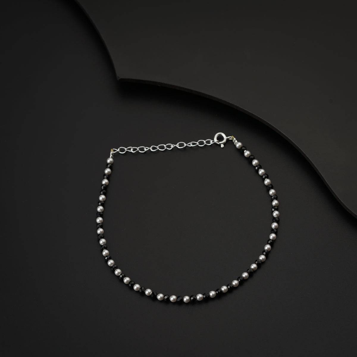 Pearls and Black Spinel Anklet