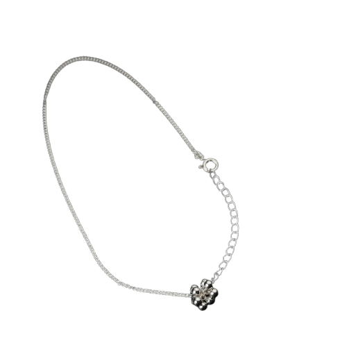 Silver Single Ghungroo Bunch Anklet