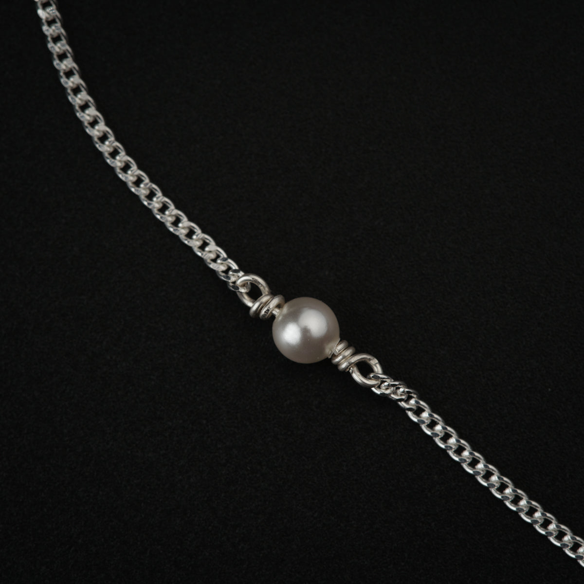 Classic Pearl Silver Anklet