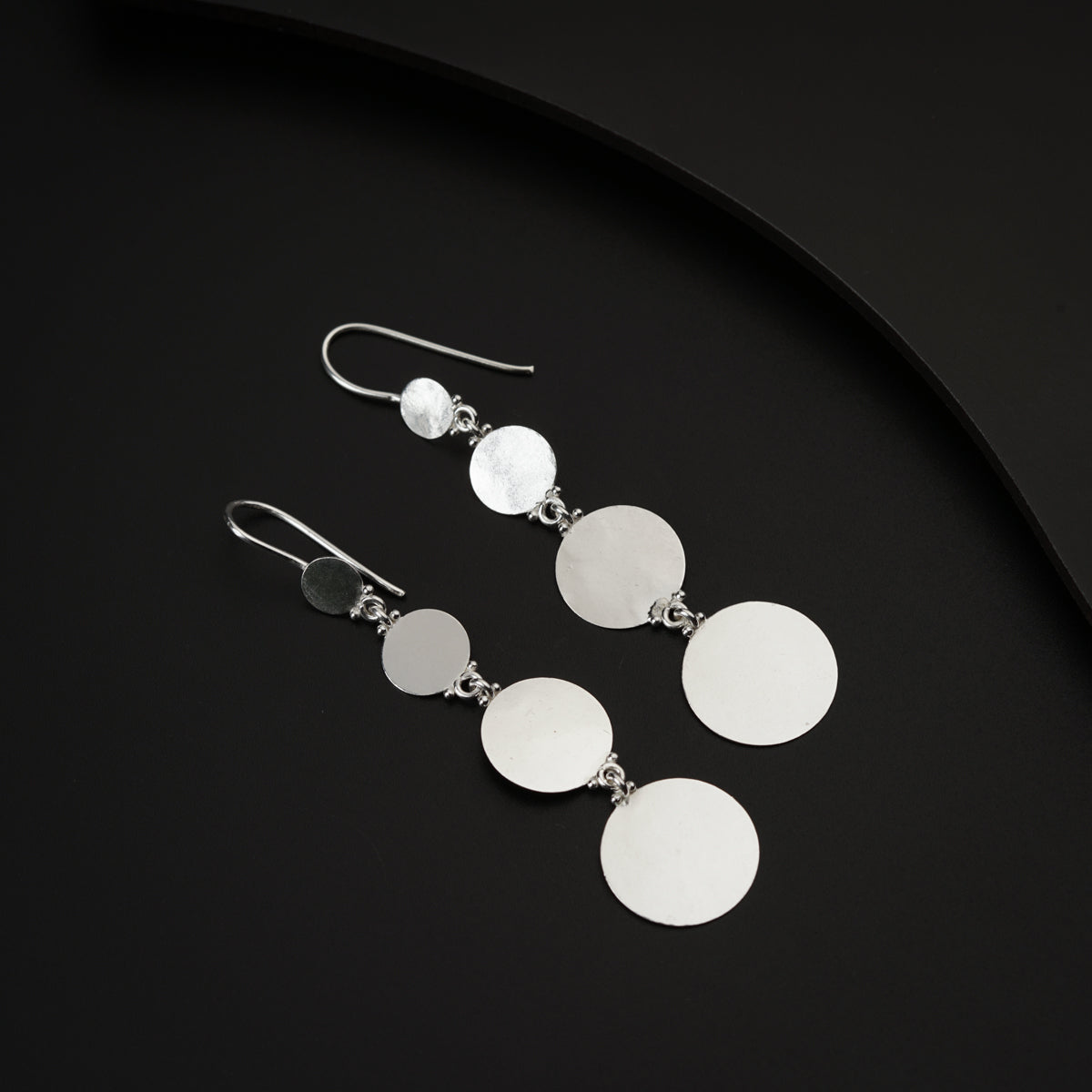 Silver Disc Dangler Earring