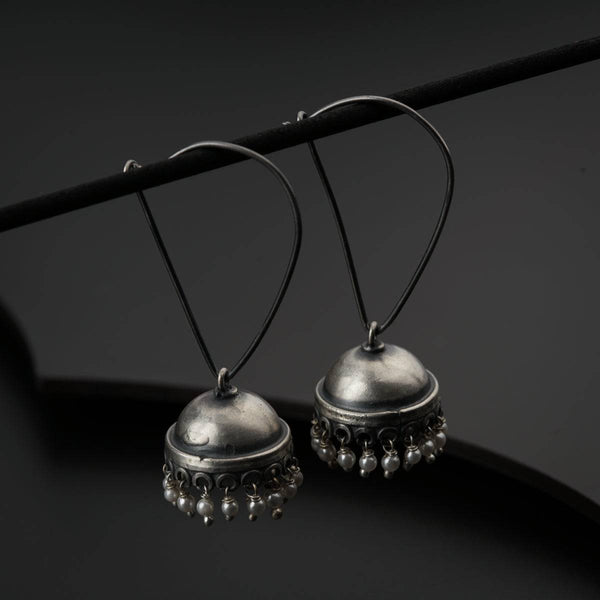 Oxidized Silver Jhumki: Medium