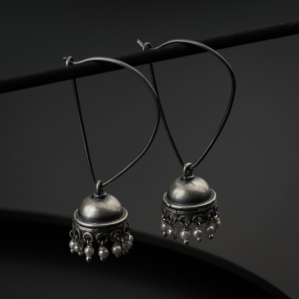 Oxidized Silver Jhumki: Small