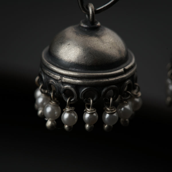 Oxidized Silver Jhumki: Big