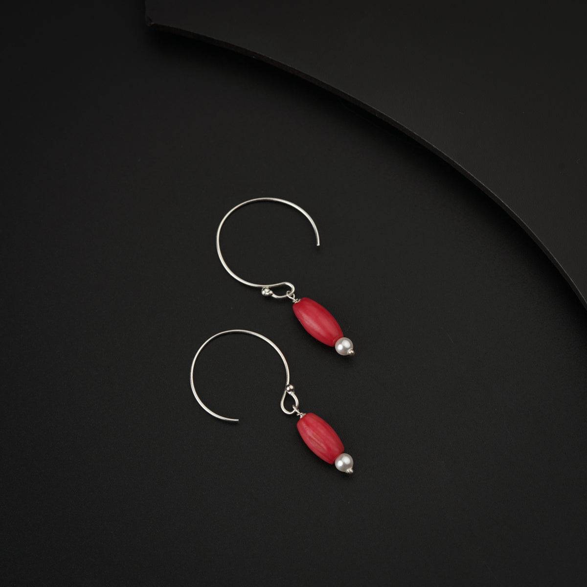 Coral Silver Earring