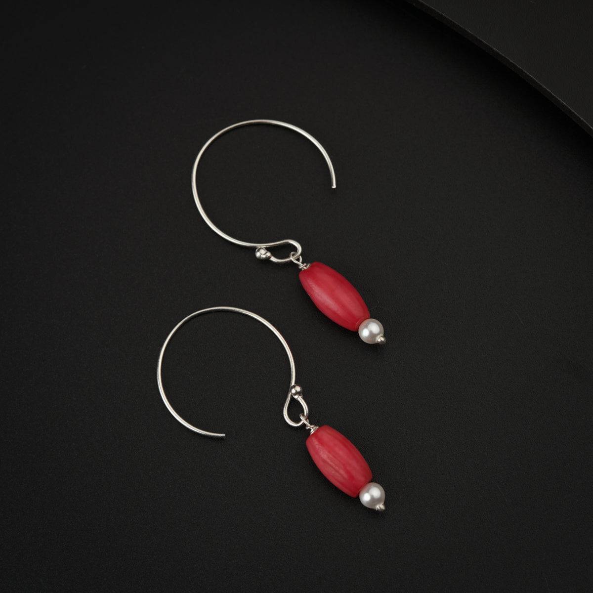 Coral Silver Earring