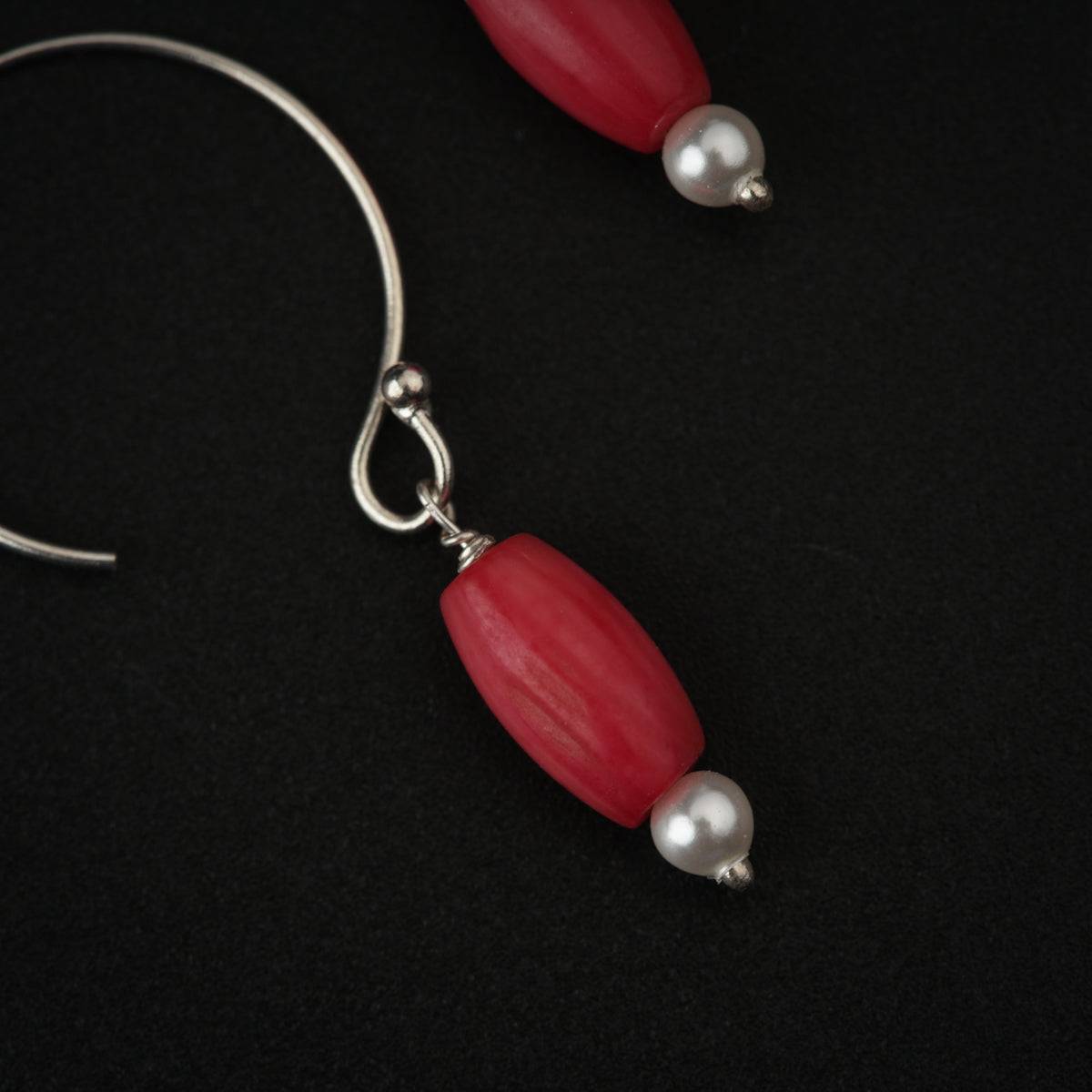 Coral Silver Earring