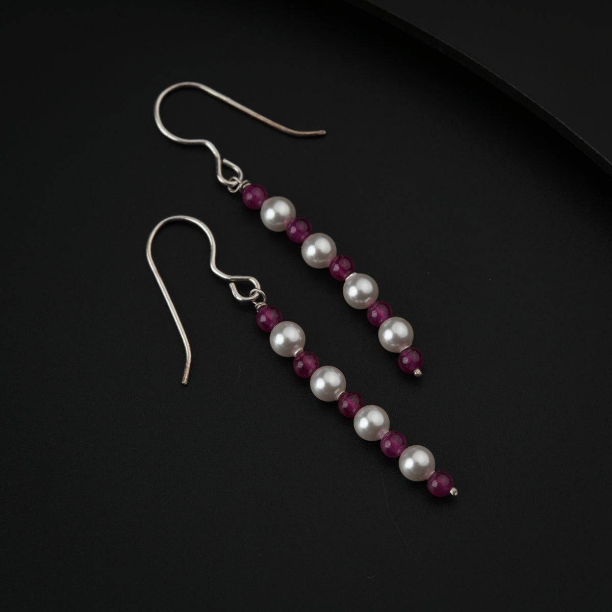 Pearl and Ruby Drop Earring