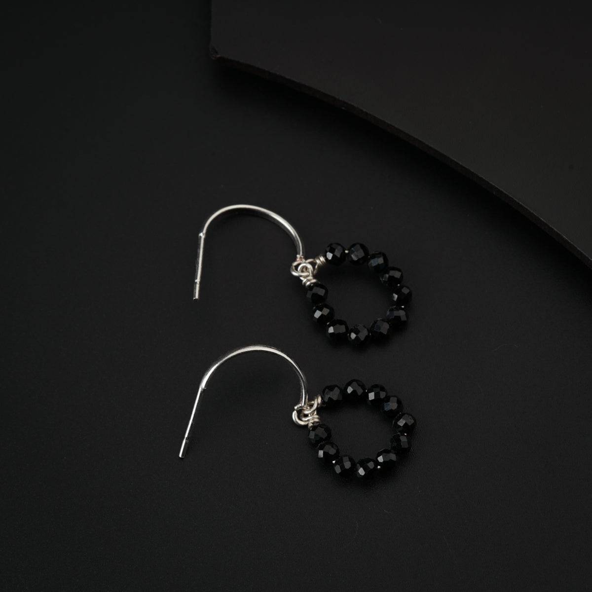 Black Onyx Silver Earring