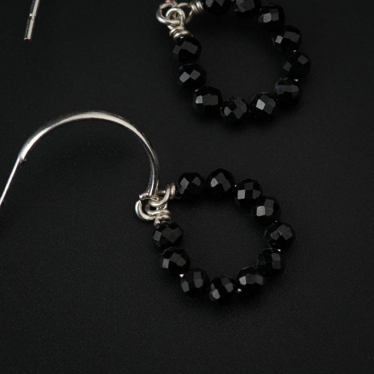 Black Onyx Silver Earring